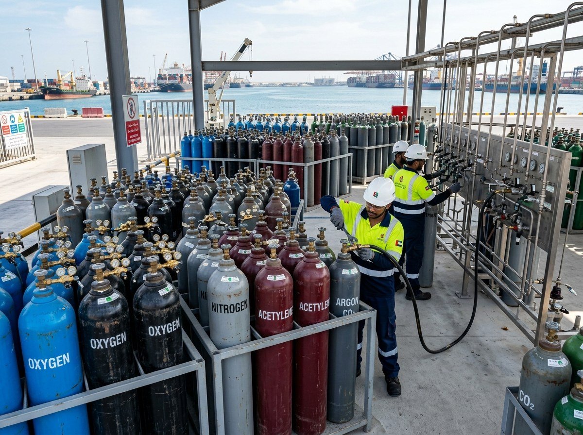 Industrial and Marine Gas Cylinders Refill Operations in Fujairah